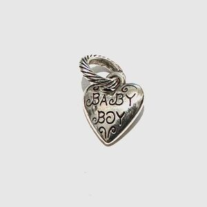 Unique Silver Heart “Baby Boy” Charm/Pendant